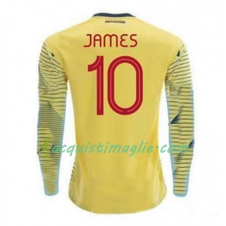 Divisa di Calcio Colombia James Rodriguez 10 Prima Copa América 2019 Manica Lunga